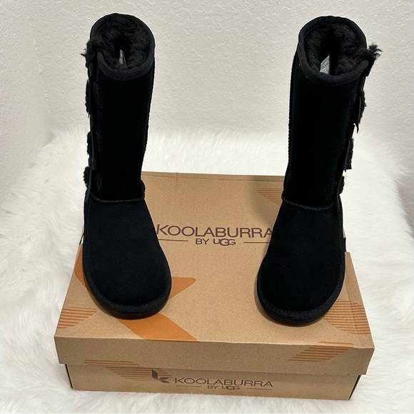 Koolaburra by UGG Victoria Girl's Tall Winter Boots for Kids Color Black Sz US13 - Picture 9 of 14